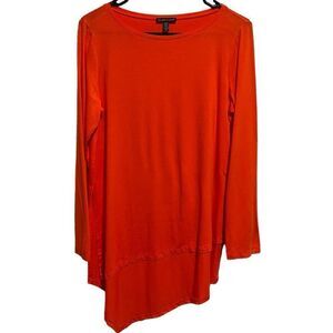 Eileen Fisher- Women’s Pumpkin Orange Asymmetrical Top 3/4 Sleeve, Size Small